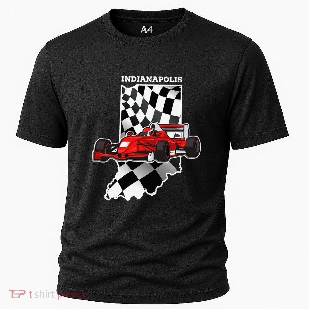 Indianapolis Indycar Racing Map Flag Performance Shirt