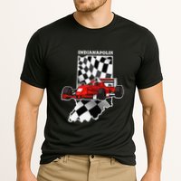 Indianapolis Indycar Racing Map Flag Cooling Performance Crew T-Shirt