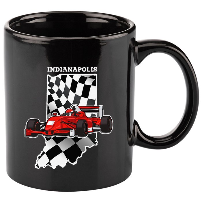 Indianapolis Indycar Racing Map Flag 11oz C Handle Ceramic Mug