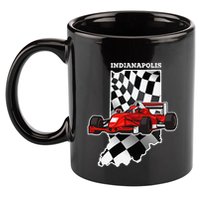 Indianapolis Indycar Racing Map Flag 11oz C Handle Ceramic Mug