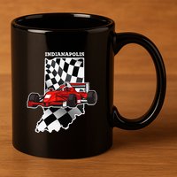 Indianapolis Indycar Racing Map Flag 11oz C Handle Ceramic Mug