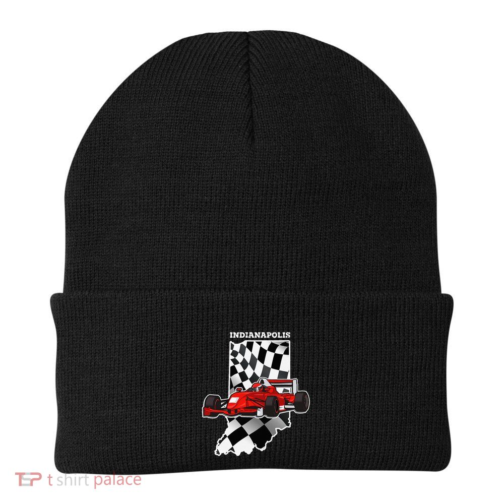 Indianapolis Indycar Racing Map Flag Beanie