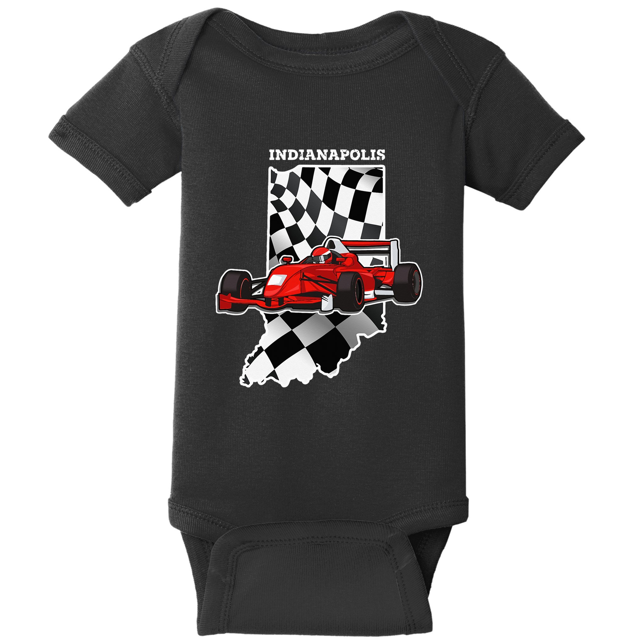 Indianapolis Indycar Racing Map Flag Baby Bodysuit
