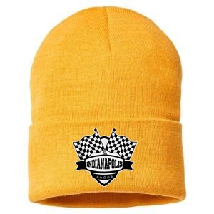 Indianapolis Indiana Racing Checkered Flag Sustainable Knit Beanie