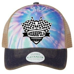 Indianapolis Indiana Racing Checkered Flag Legacy Tie Dye Trucker Hat