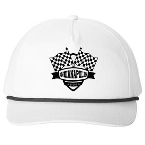 Indianapolis Indiana Racing Checkered Flag Snapback Five-Panel Rope Hat