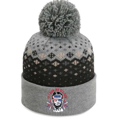 If I Run We All Run Fireworks Director Lincoln Funny Gift The Baniff Cuffed Pom Beanie