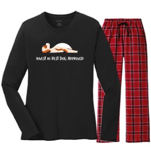 Invest In Rest Dog Approved Women's Long Sleeve Flannel Pajama Set 