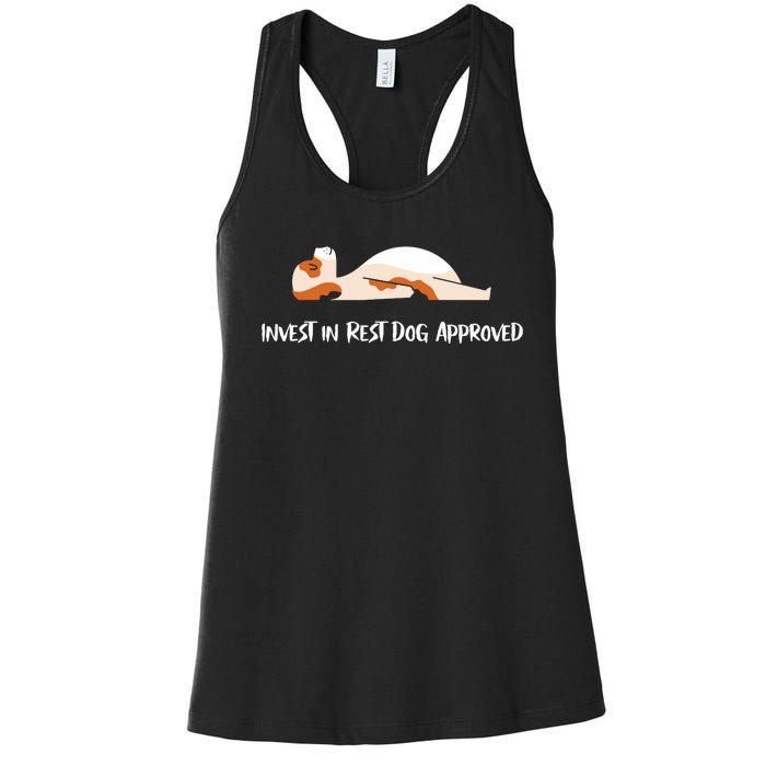 Invest In Rest Dog Approved Women's Racerback Tank