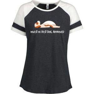 Invest In Rest Dog Approved Enza Ladies Jersey Colorblock Tee