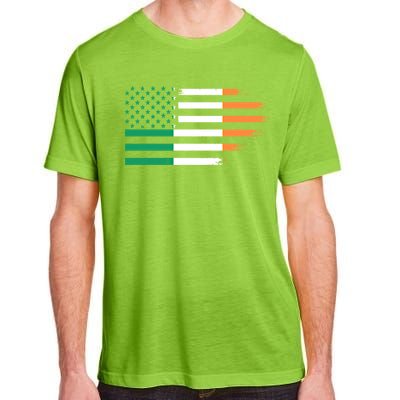 Ireland Irish Roots American Flag Irish Roots Gift Adult ChromaSoft Performance T-Shirt