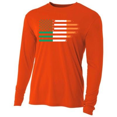 Ireland Irish Roots American Flag Irish Roots Gift Cooling Performance Long Sleeve Crew