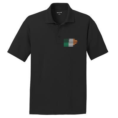 Ireland Irish Roots American Flag Irish Roots Gift PosiCharge RacerMesh Polo