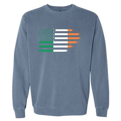 Ireland Irish Roots American Flag Irish Roots Gift Garment-Dyed Sweatshirt