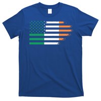 Ireland Irish Roots American Flag Irish Roots Gift T-Shirt