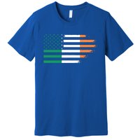 Ireland Irish Roots American Flag Irish Roots Gift Premium T-Shirt