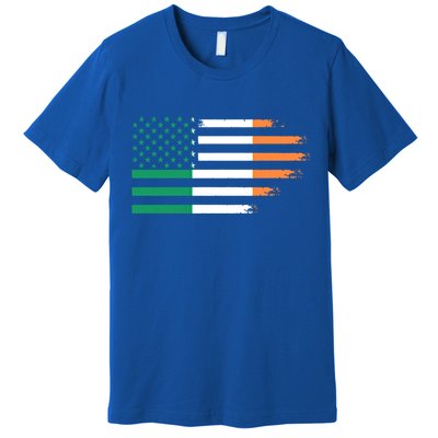 Ireland Irish Roots American Flag Irish Roots Gift Premium T-Shirt