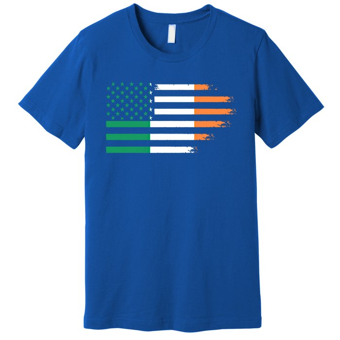 Ireland Irish Roots American Flag Irish Roots Gift Premium T-Shirt