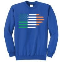 Ireland Irish Roots American Flag Irish Roots Gift Tall Sweatshirt