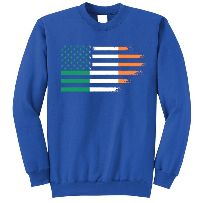 Ireland Irish Roots American Flag Irish Roots Gift Tall Sweatshirt