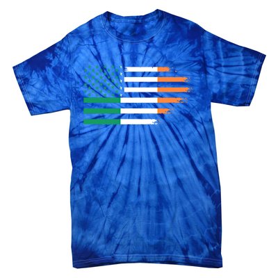 Ireland Irish Roots American Flag Irish Roots Gift Tie-Dye T-Shirt