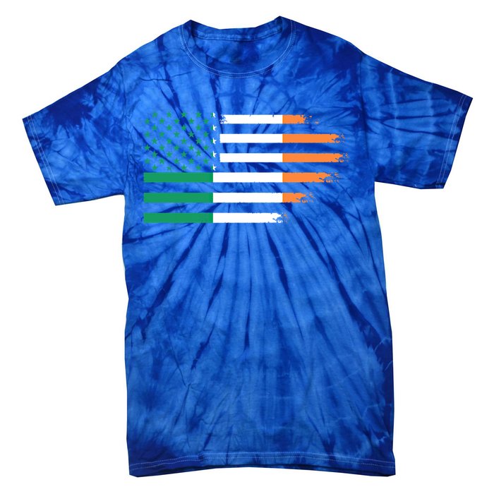 Ireland Irish Roots American Flag Irish Roots Gift Tie-Dye T-Shirt