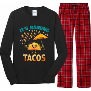 It Is Raining Tacos Funny Taco Long Sleeve Pajama Set