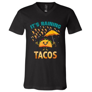 It Is Raining Tacos Funny Taco Kids V-Neck T-Shirt