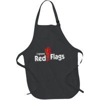 I Ignore Red Flags Full-Length Apron With Pockets