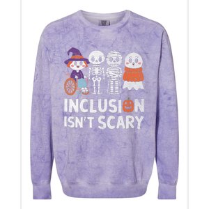 Inclusion IsnT Scary Ghost Mummy Halloween Slp Sped Teacher Colorblast Crewneck Sweatshirt