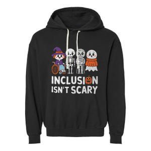 Inclusion IsnT Scary Ghost Mummy Halloween Slp Sped Teacher Garment-Dyed Fleece Hoodie