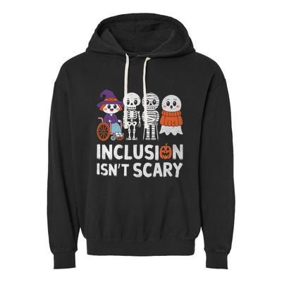 Inclusion IsnT Scary Ghost Mummy Halloween Slp Sped Teacher Garment-Dyed Fleece Hoodie