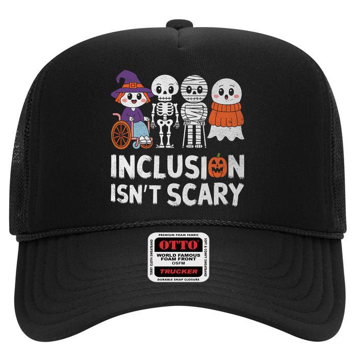 Inclusion IsnT Scary Ghost Mummy Halloween Slp Sped Teacher High Crown Mesh Back Trucker Hat