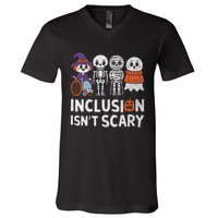 Inclusion IsnT Scary Ghost Mummy Halloween Slp Sped Teacher V-Neck T-Shirt