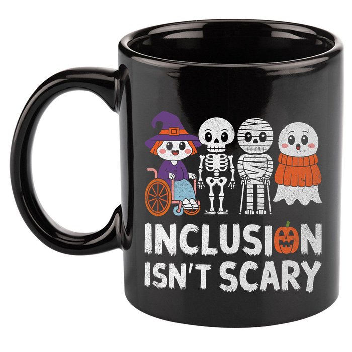 Inclusion IsnT Scary Ghost Mummy Halloween Slp Sped Teacher 11oz C Handle Ceramic Mug