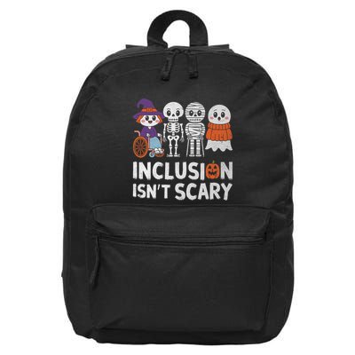 Inclusion IsnT Scary Ghost Mummy Halloween Slp Sped Teacher 16 in Basic Backpack