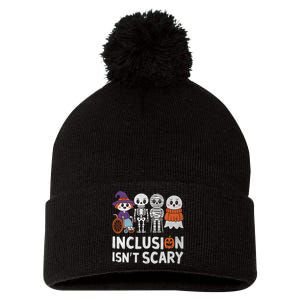 Inclusion IsnT Scary Ghost Mummy Halloween Slp Sped Teacher Pom Pom 12in Knit Beanie