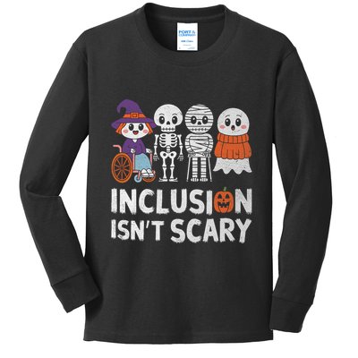 Inclusion IsnT Scary Ghost Mummy Halloween Slp Sped Teacher Kids Long Sleeve Shirt