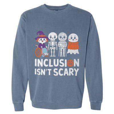 Inclusion IsnT Scary Ghost Mummy Halloween Slp Sped Teacher Garment-Dyed Sweatshirt