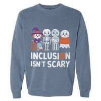 Inclusion IsnT Scary Ghost Mummy Halloween Slp Sped Teacher Garment-Dyed Sweatshirt