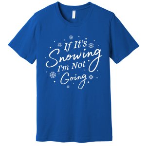 If ItS Snowing IM Not Going Holiday Snowfall Snowflake Gift Premium T-Shirt