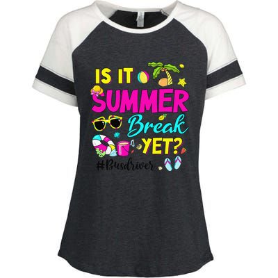 Is It Summer Break Yet Bus Driver Last Day Of School Enza Ladies Jersey Colorblock Tee