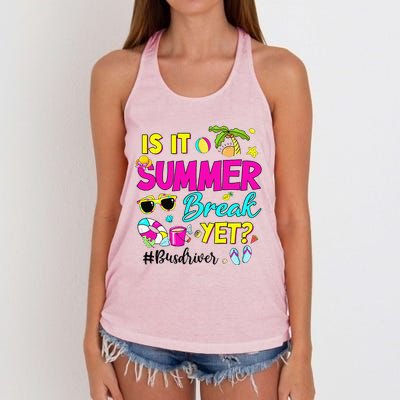 Is It Summer Break Yet Bus Driver Last Day Of School Women's Knotted Racerback Tank