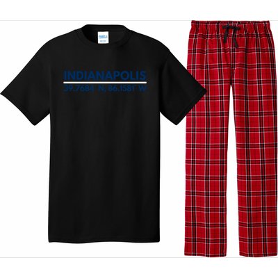 Indianapolis In Souvenir Indianapolis Latitude Longitude Gift Pajama Set