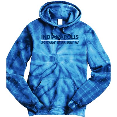 Indianapolis In Souvenir Indianapolis Latitude Longitude Gift Tie Dye Hoodie