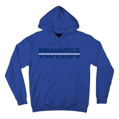 Indianapolis In Souvenir Indianapolis Latitude Longitude Gift Tall Hoodie