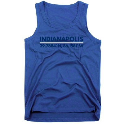 Indianapolis In Souvenir Indianapolis Latitude Longitude Gift Tank Top