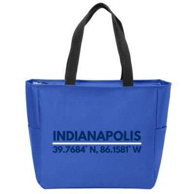 Indianapolis In Souvenir Indianapolis Latitude Longitude Gift Zip Tote Bag