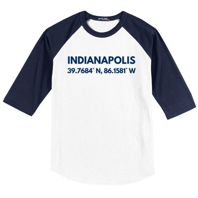 Indianapolis In Souvenir Indianapolis Latitude Longitude Gift Baseball Sleeve Shirt