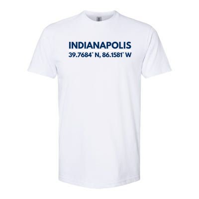 Indianapolis In Souvenir Indianapolis Latitude Longitude Gift Softstyle CVC T-Shirt